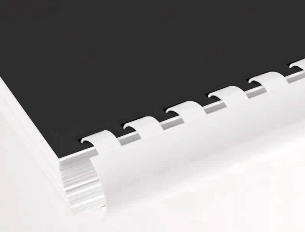ESPIRAL Q-CONNECT REDONDA 25 MM PLASTICO BRANCO CAPACIDADE 225 FOLHAS CAIXA DE 50 UNIDADES