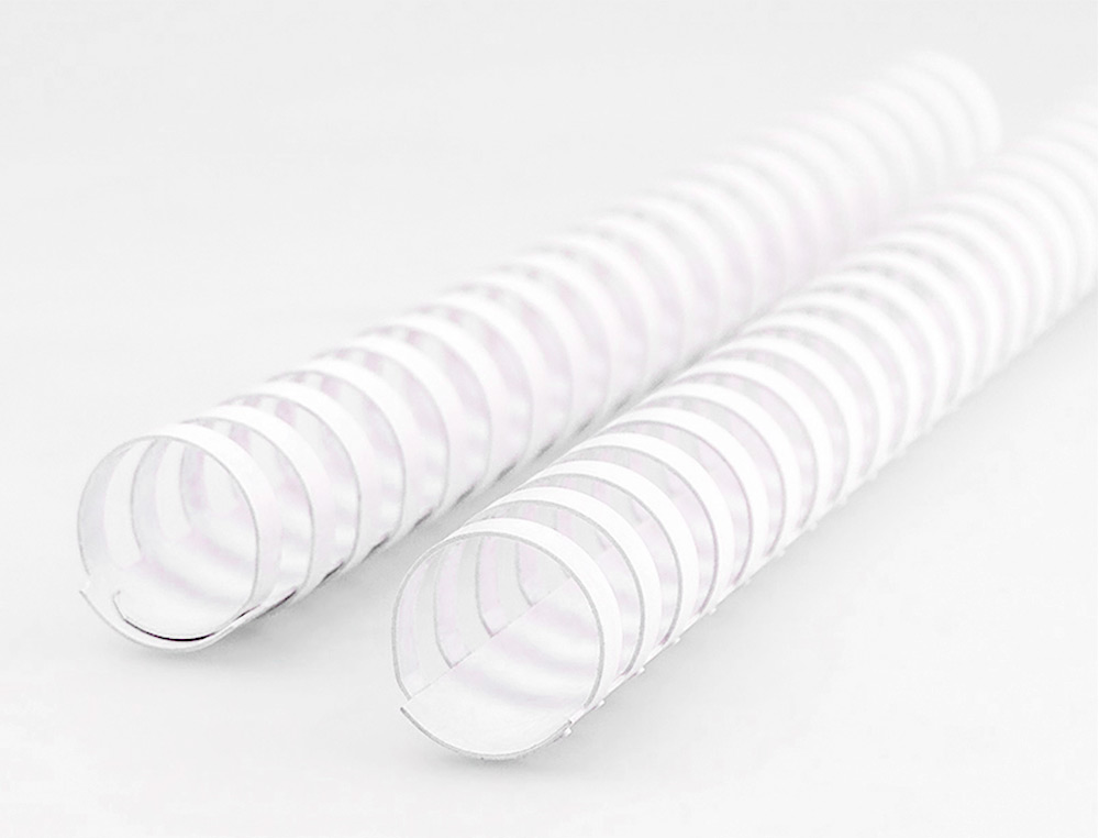 ESPIRAL Q-CONNECT REDONDA 25 MM PLASTICO BRANCO CAPACIDADE 225 FOLHAS CAIXA DE 50 UNIDADES