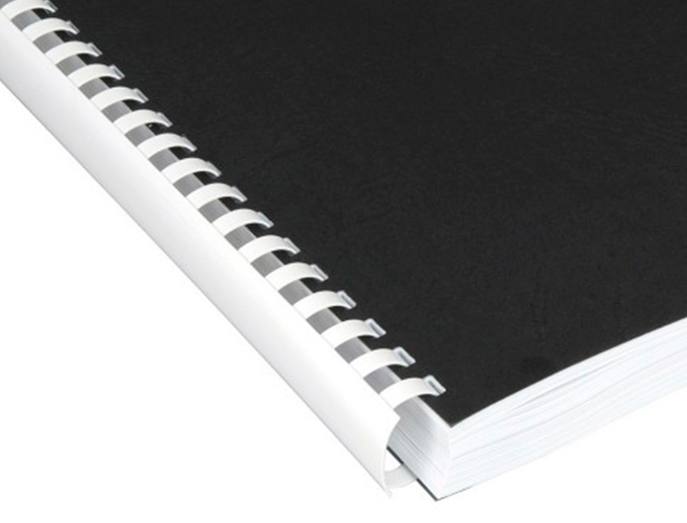 ESPIRAL Q-CONNECT REDONDA 25 MM PLASTICO BRANCO CAPACIDADE 225 FOLHAS CAIXA DE 50 UNIDADES