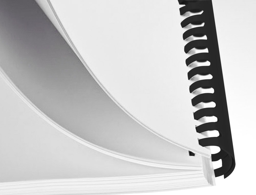 ESPIRAL Q-CONNECT REDONDA 6 MM PLASTICO PRETO CAPACIDADE 20 FOLHAS CAIXA DE 100 UNIDADES