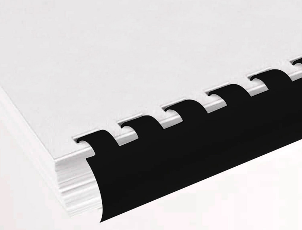 ESPIRAL Q-CONNECT REDONDA 6 MM PLASTICO PRETO CAPACIDADE 20 FOLHAS CAIXA DE 100 UNIDADES