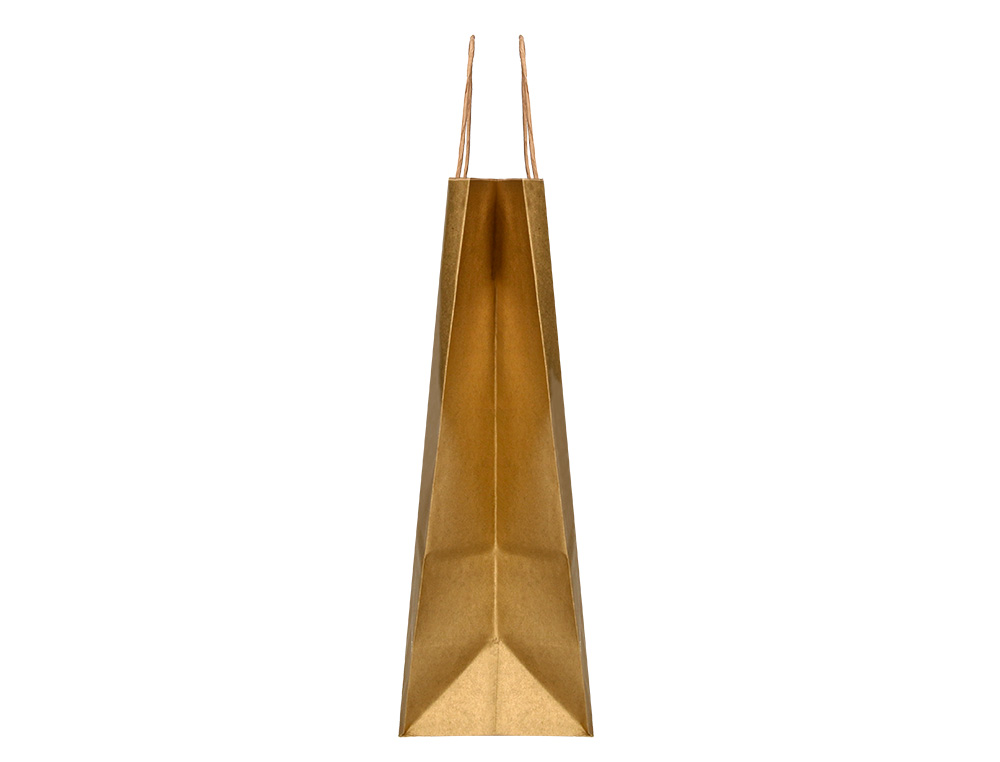 SACO DE PAPEL Q-CONNECT KRAFT OURO ASA RETORCIDA 240X100X310 MM