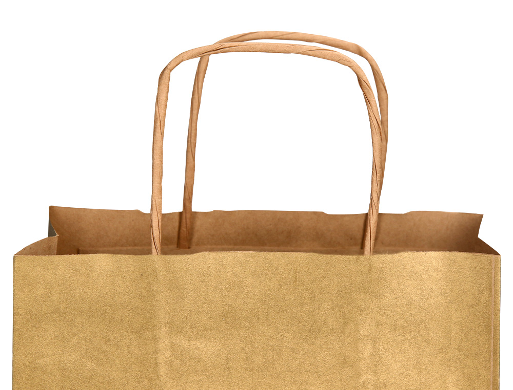 SACO DE PAPEL Q-CONNECT KRAFT OURO ASA RETORCIDA 240X100X310 MM