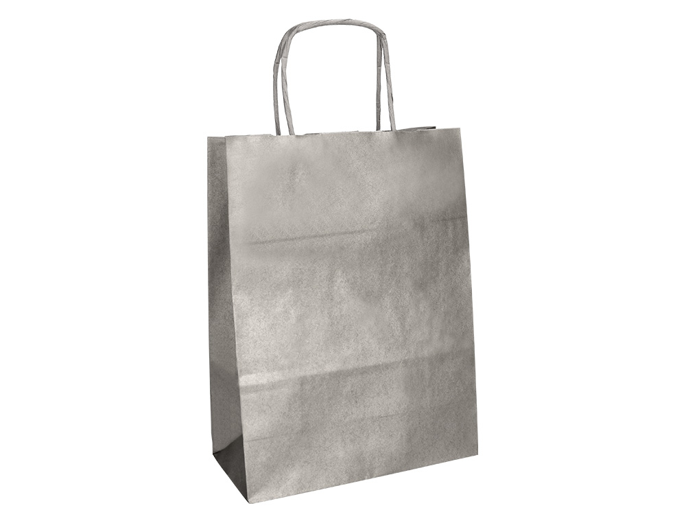 SACO DE PAPEL Q-CONNECT KRAFT PRATA ASA RETORCIDA 270X120X360 MM