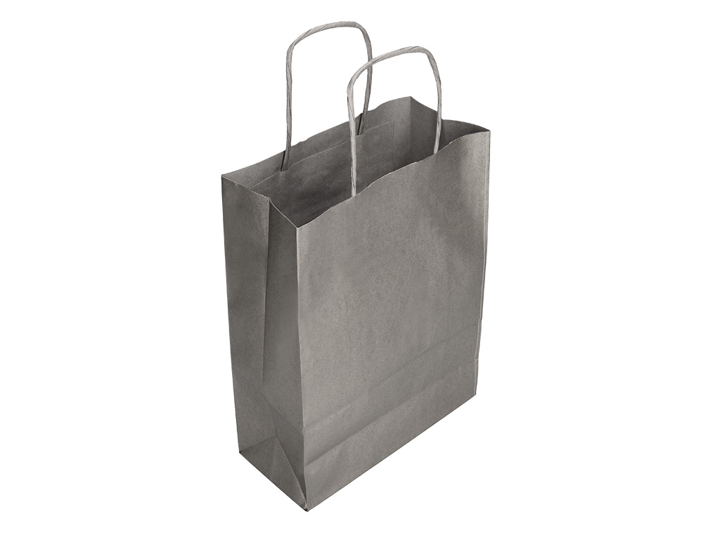 SACO DE PAPEL Q-CONNECT KRAFT PRATA ASA RETORCIDA 270X120X360 MM