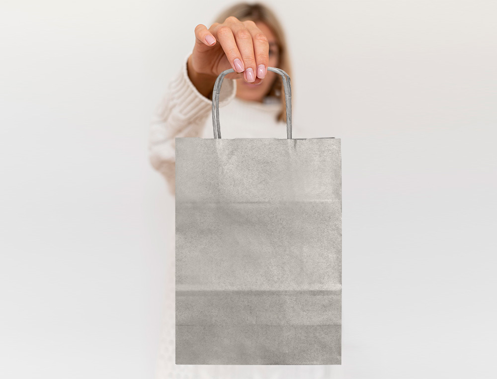 SACO DE PAPEL Q-CONNECT KRAFT PRATA ASA RETORCIDA 270X120X360 MM