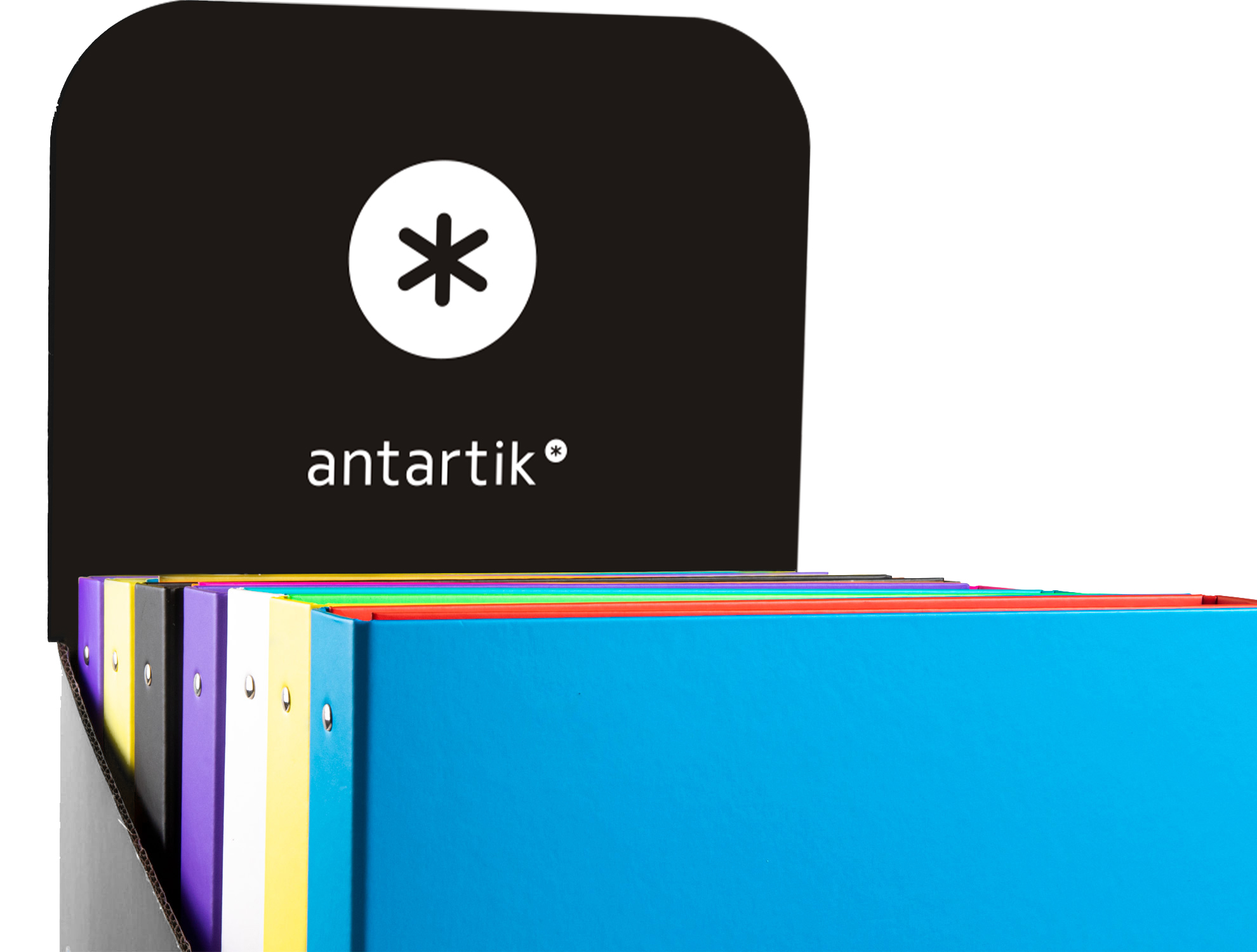 PASTA ANTARTIK DIN A4 FORRADA 4 ANEIS 25 MM REDONDOS CORES SORTIDOS