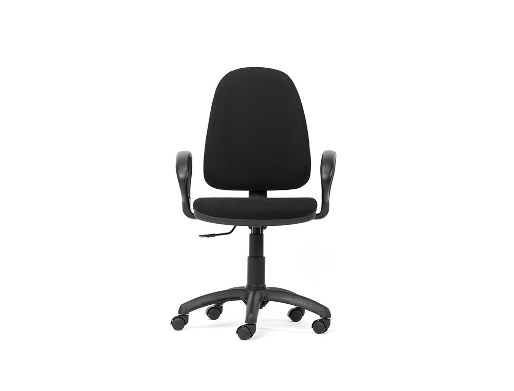 CADEIRA ROCADA COM BRACOS COR PRETO DIAMETRO BASE 610 MM ENCOSTO DE 490 MM X 420 MM