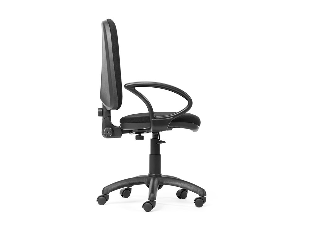 CADEIRA ROCADA COM BRACOS COR PRETO DIAMETRO BASE 610 MM ENCOSTO DE 490 MM X 420 MM