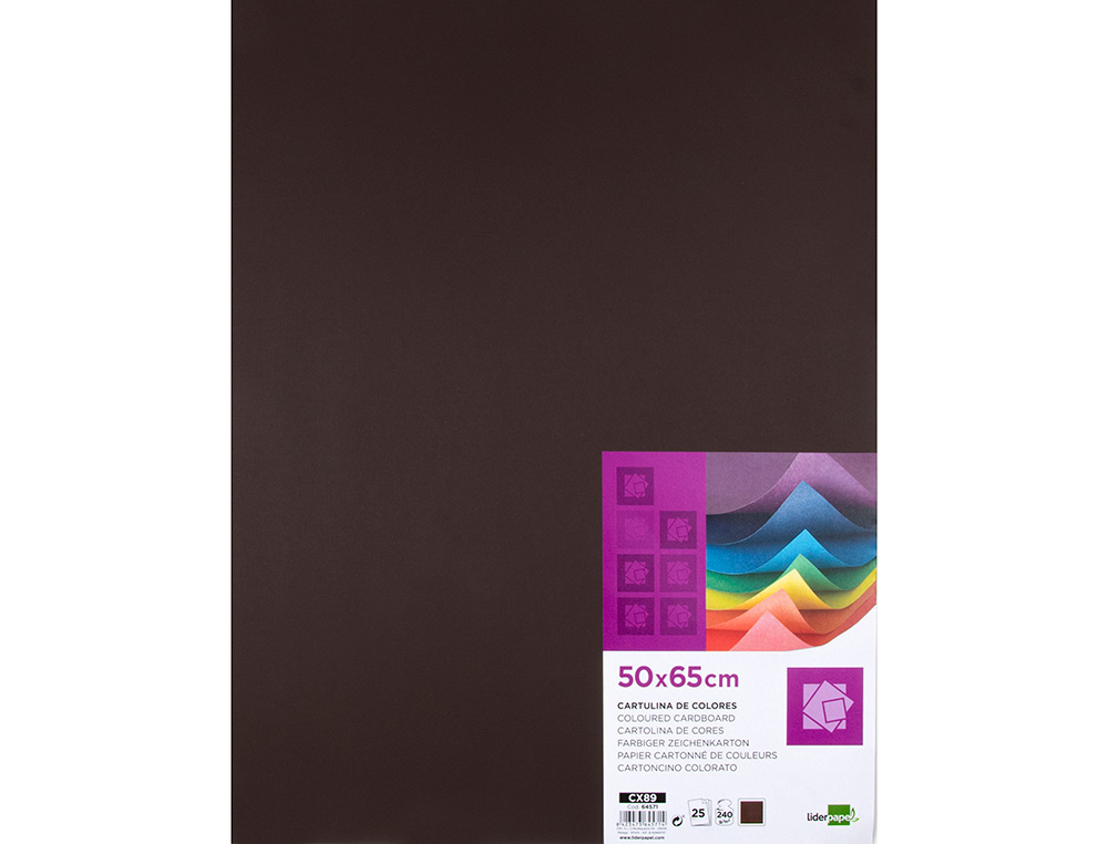 CARTOLINA LIDERPAPEL 50X65 CM 240 GR CASTANHO PACK DE 25 UNIDADES