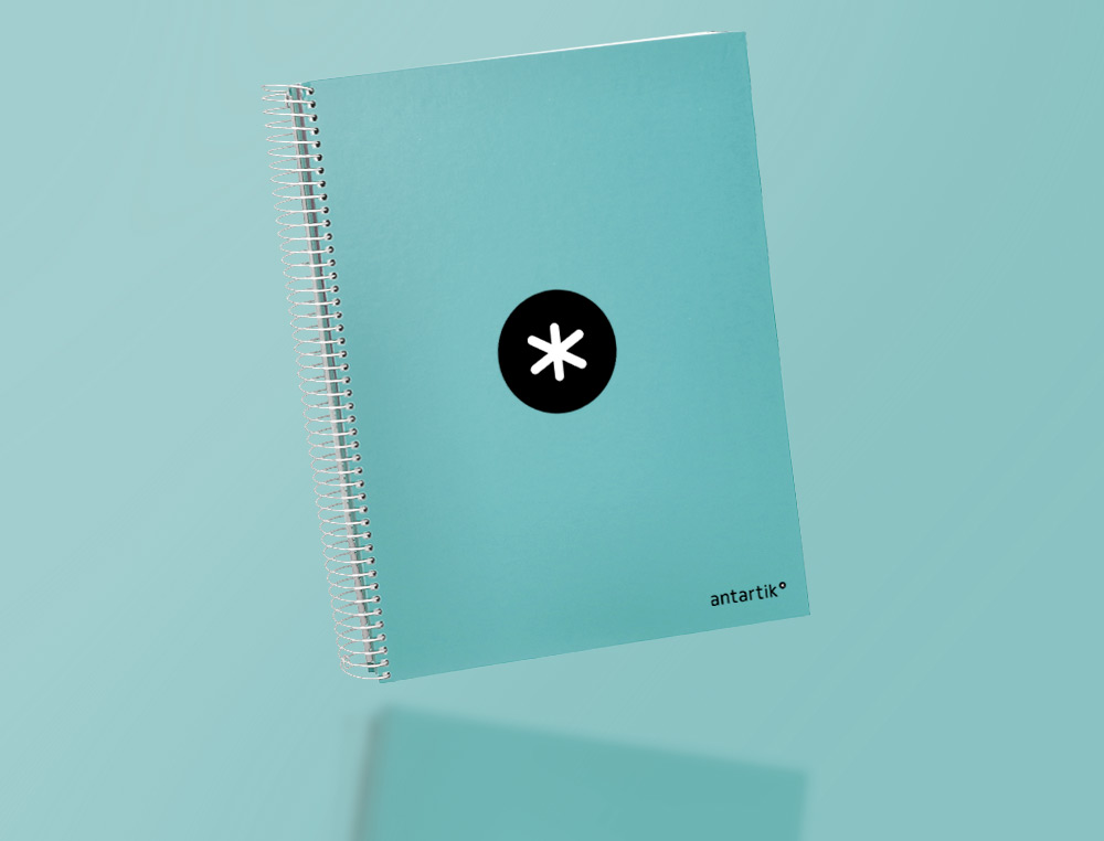CADERNO ESPIRAL DIN A4 ANTARTIK CAPA FORRADA 120 F 100 GR QUADRICULA 5MM 5 BANDAS DE CORES COR MENTA