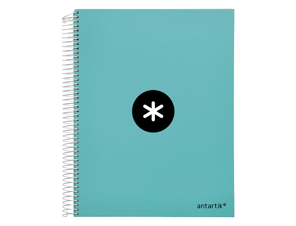 CADERNO ESPIRAL DIN A4 ANTARTIK CAPA FORRADA 120 F 100 GR QUADRICULA 5MM 5 BANDAS DE CORES COR MENTA