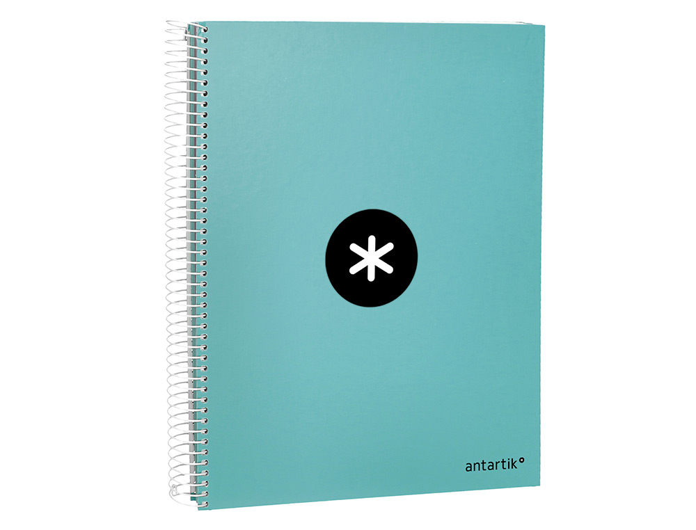 CADERNO ESPIRAL DIN A4 ANTARTIK CAPA FORRADA 120 F 100 GR QUADRICULA 5MM 5 BANDAS DE CORES COR MENTA