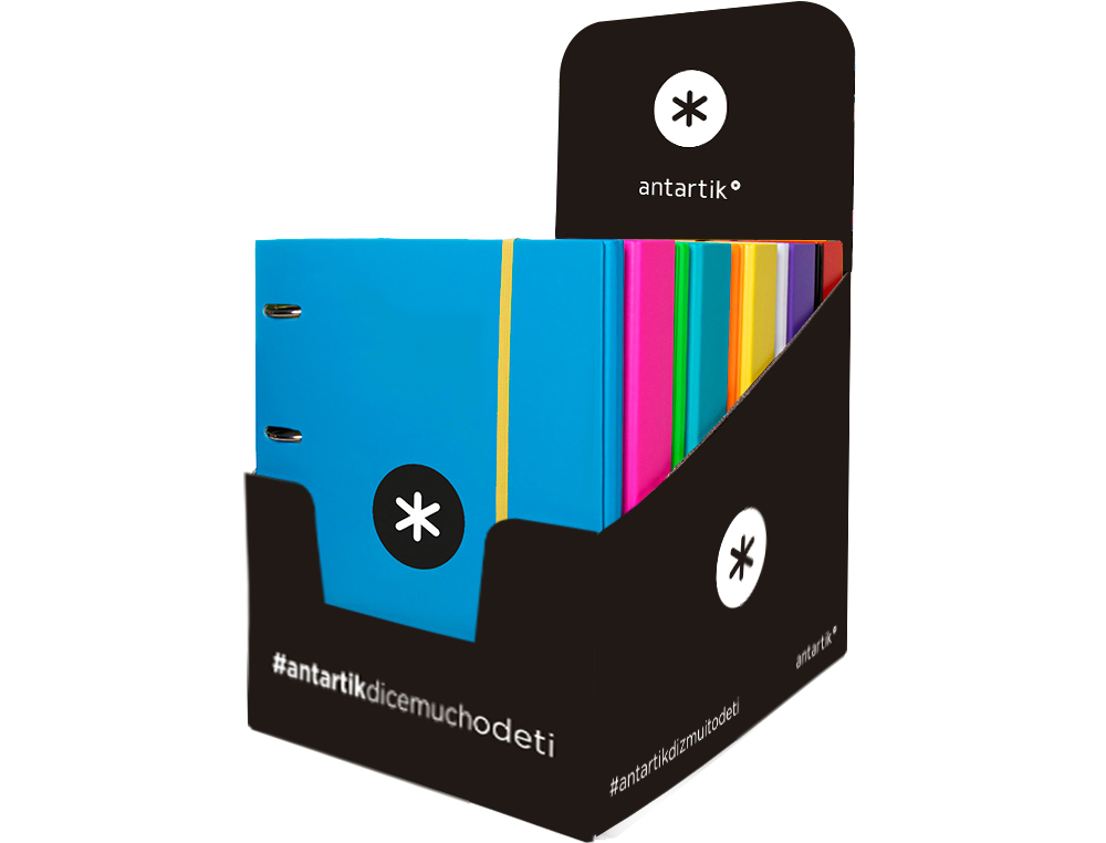 PASTA ANTARTIK COM RECARGA DIN A4 QUADRICULA 5MM FORRADA 4 ANEIS 25MM CORES SORTIDAS