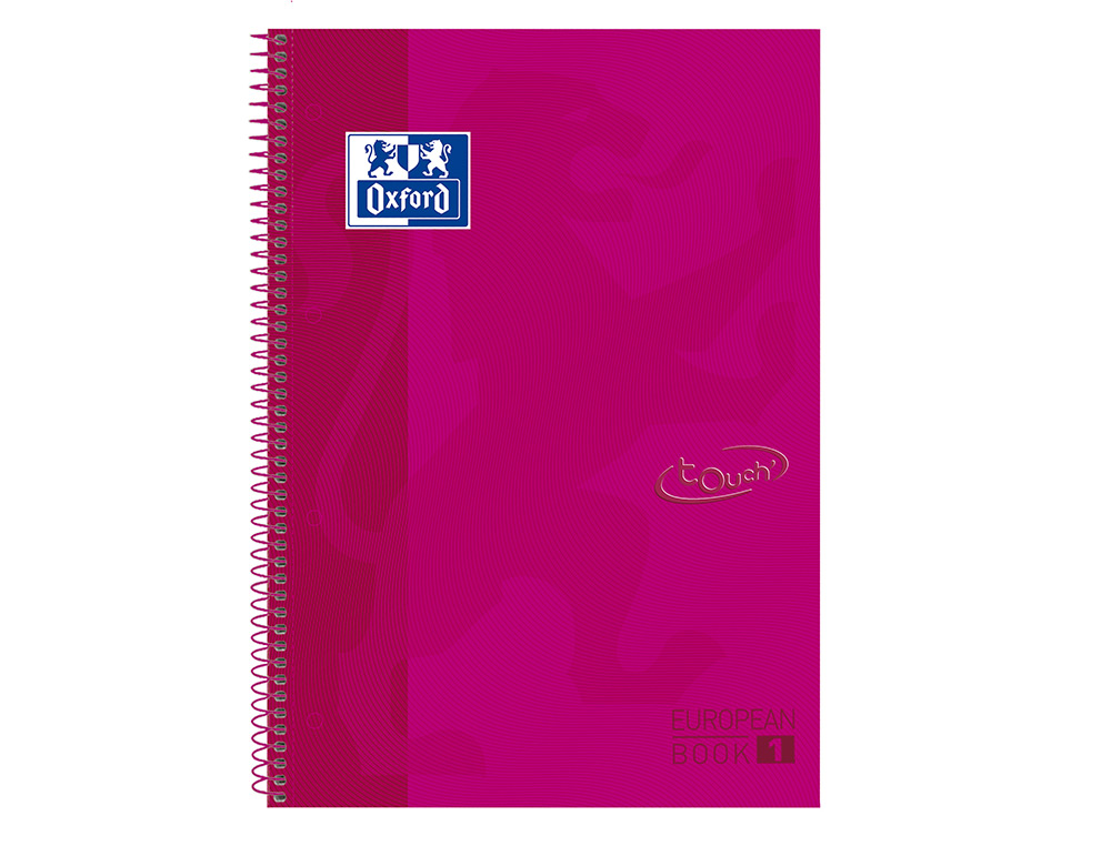 CADERNO ESPIRAL OXFORD EBOOK 1 CAPA EXTRADURA DIN A4+ 80 F QUADRICULA 5 MM ROSA FRAMBOESA TOUCH