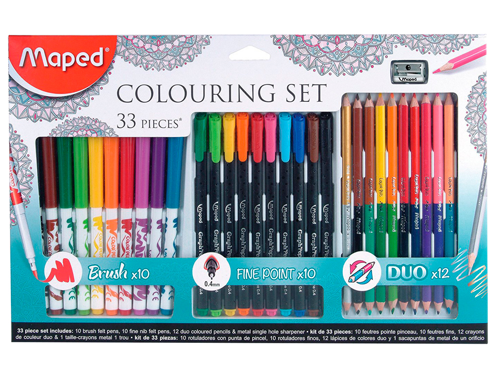 KIT MAPED DESENHO MANDALAS 33 PECAS