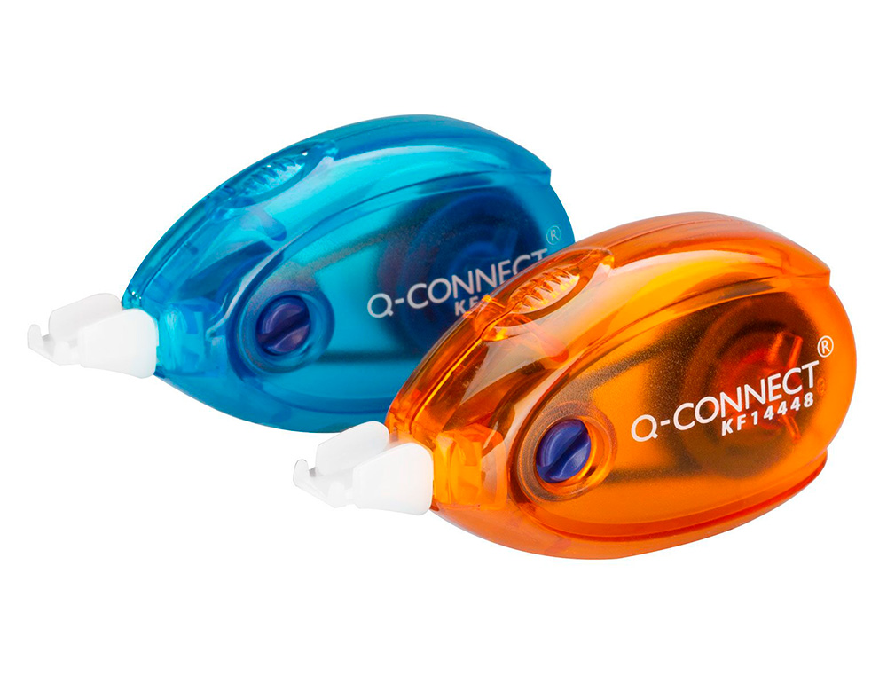 CORRETOR Q-CONNECT FITA BRANCA 5 MM X 6 MT - BLISTER DUAS UNIDADES LARANJA E AZUL