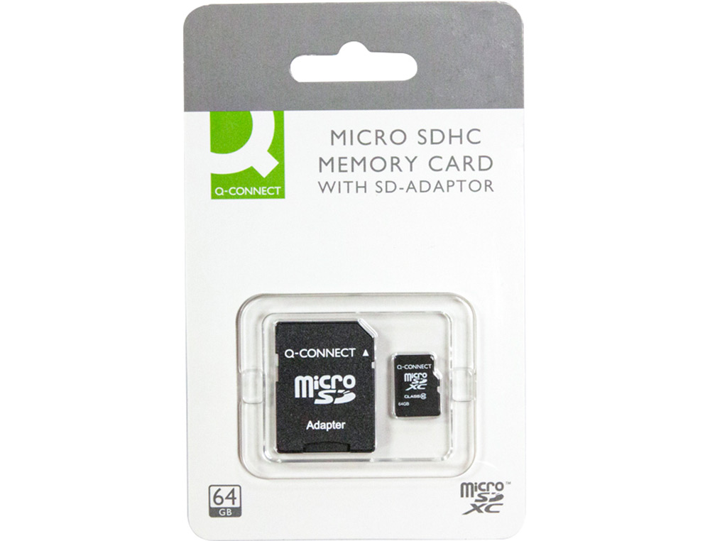 CARTAO DE MEMORIA SD MICRO Q-CONNECT FLASH 64 GB CLASSE 10 COM ADAPTADOR