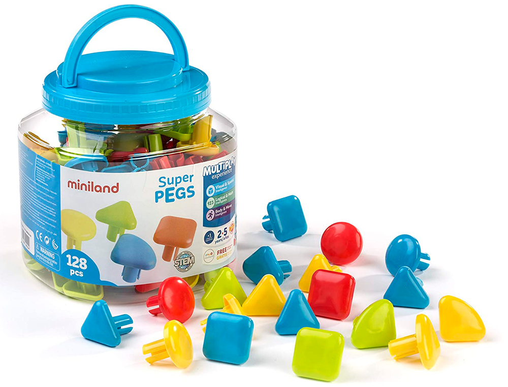 JOGO MINILAND SUPER PEGS 128 PECAS