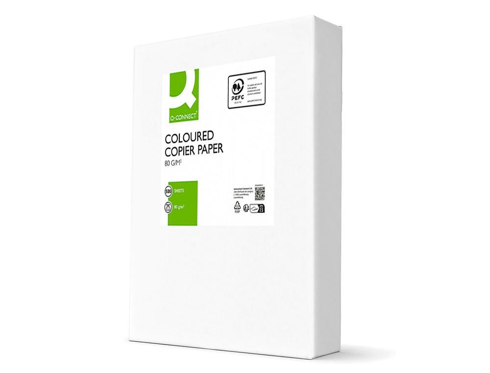 PAPEL DE COR Q-CONNECT DIN A4 80 GR AMARELO EMBALAGEM DE 500 FOLHAS
