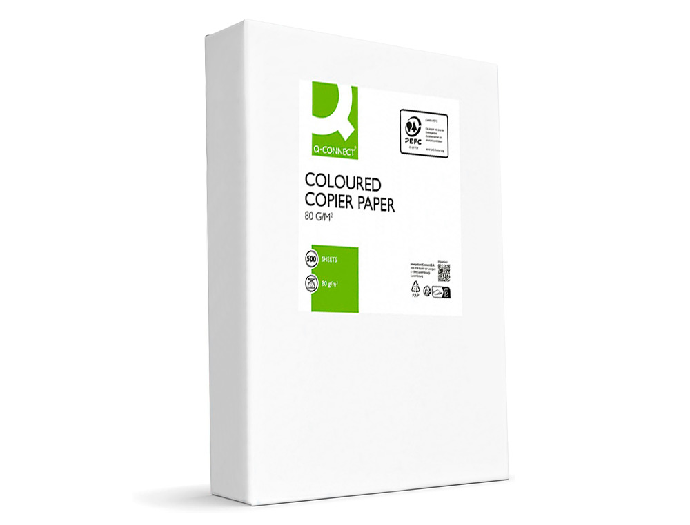 PAPEL DE COR Q-CONNECT DIN A4 80 GR AMARELO EMBALAGEM DE 500 FOLHAS