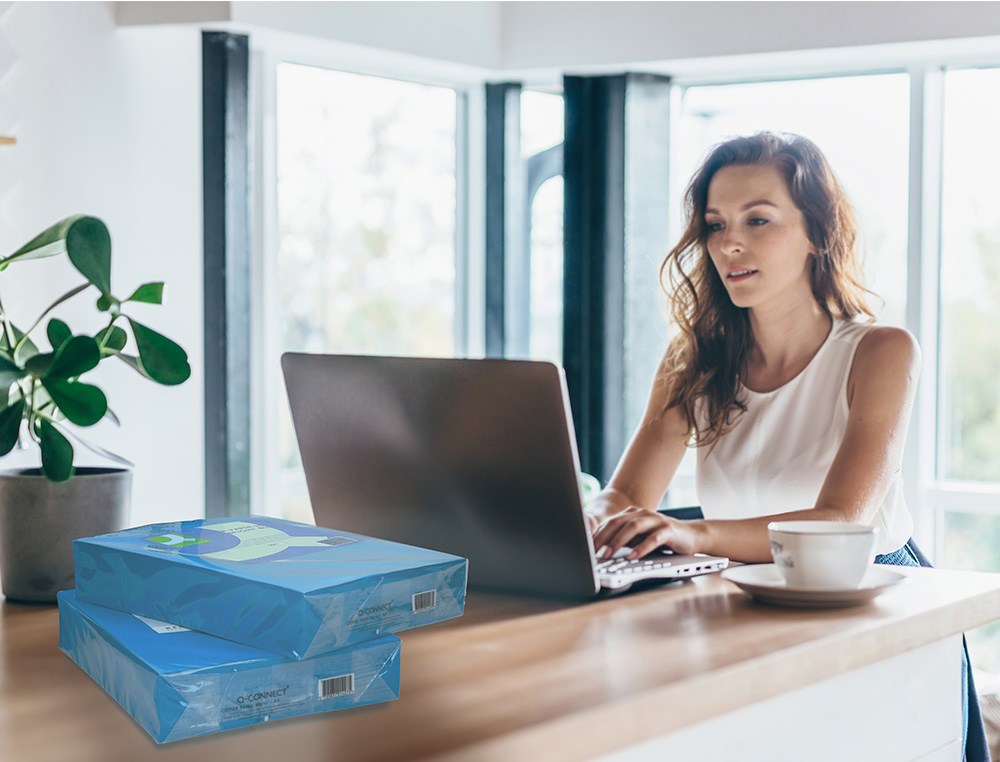PAPEL DE COR Q-CONNECT DIN A4 80 GR AZUL INTENSO EMBALAGEM DE 500 FOLHAS