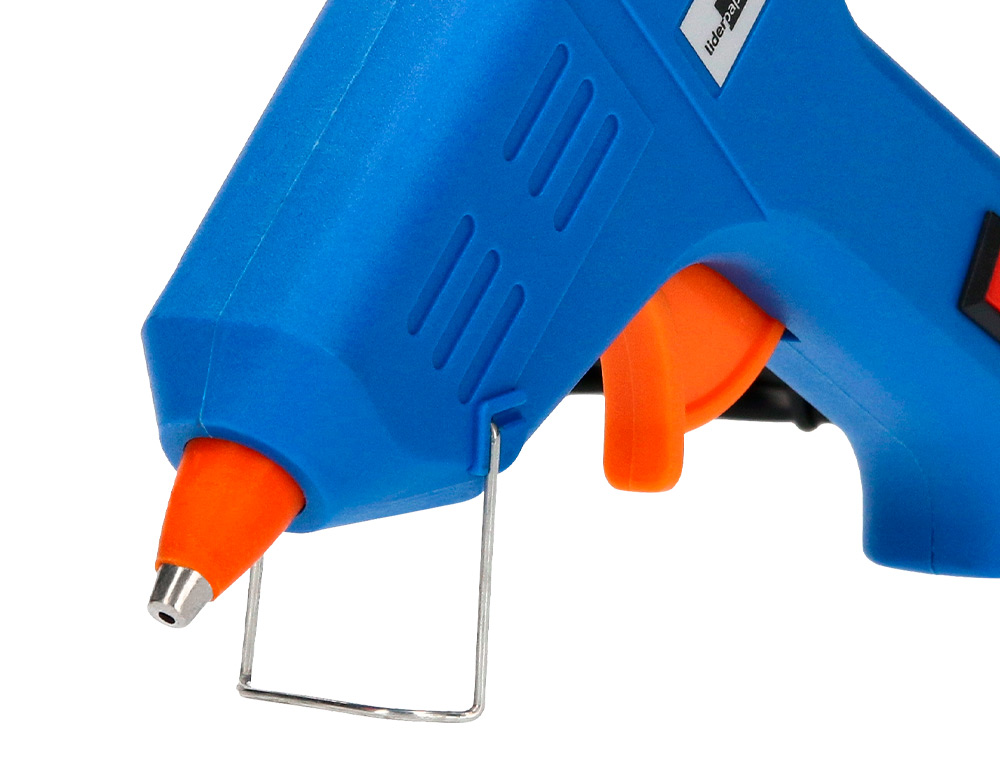 PISTOLA COLA TERMOFUSIVEL MINI LIDERPAPEL 25W COM 2 BARRAS DE SILICONE 7 MM DIAMETRO X 100 MM COMPRIMENTO