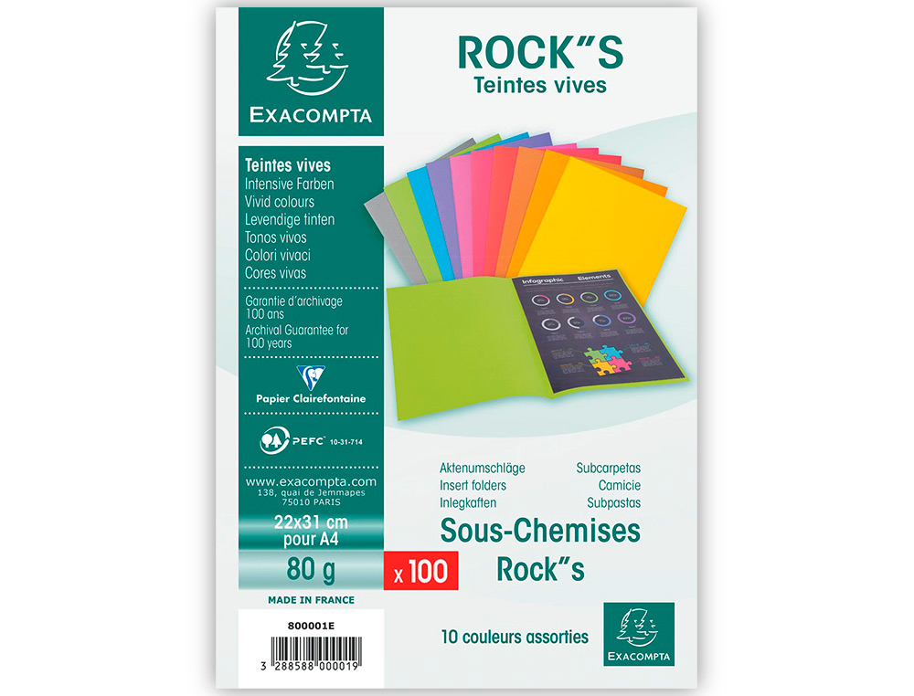 CLASSIFICADOR EXACOMPTA EM CARTOLINA DIN A4 CORES SORTIDAS 80 GR