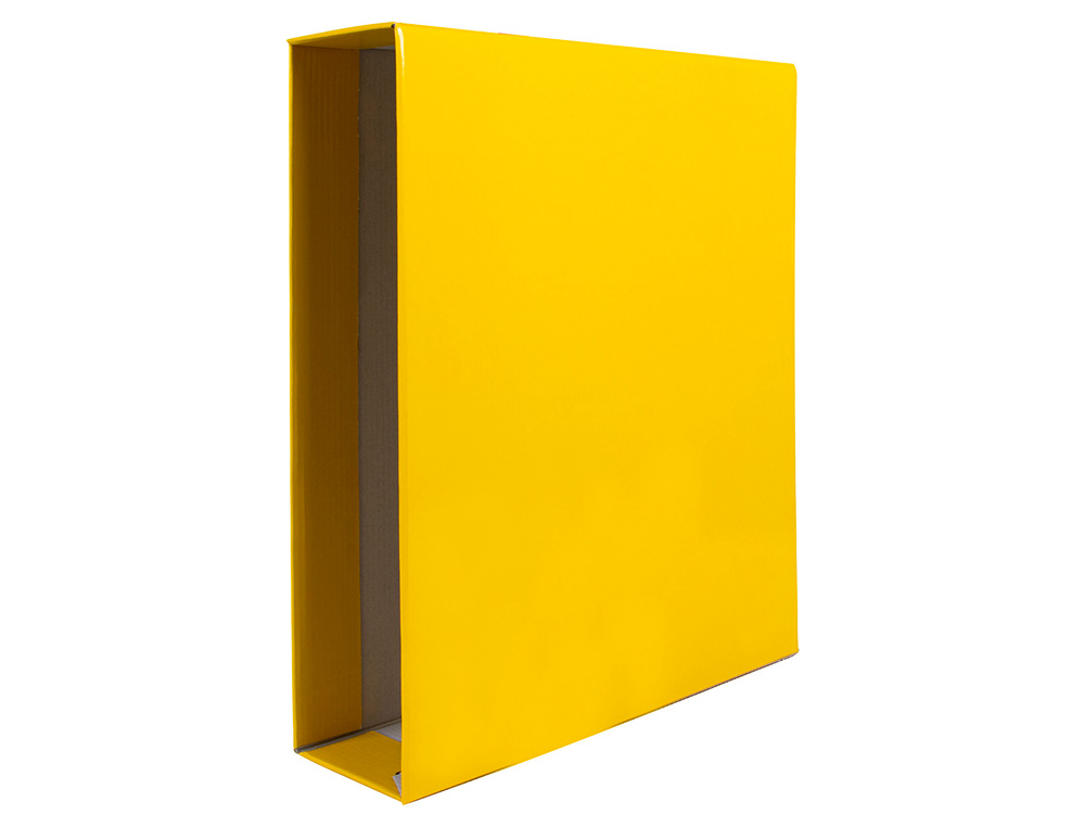 CAIXA PARA PASTA DE ARQUIVO DE ALAVANCA LIDERPAPEL DOCUMENTA DIN A4 LOMBADA 75 MM AMARELO