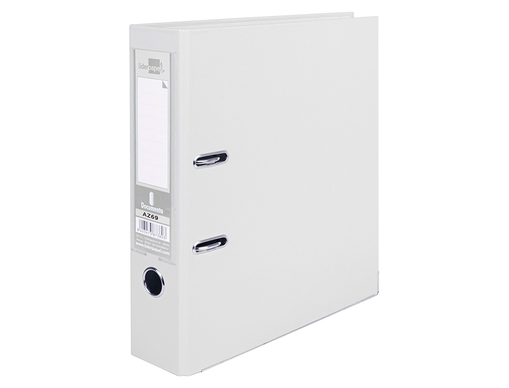 PASTA DE ARQUIVO DE ALAVANCA LIDERPAPEL DOCUMENTA PVC DIN A4 LOMBADA 75 MM BRANCO