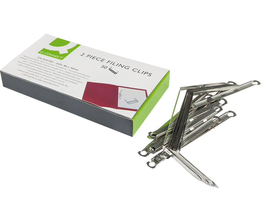 ENCADERNADOR FASTENER Q-CONNECT PRATEADO CAIXA DE 50 UNIDADES
