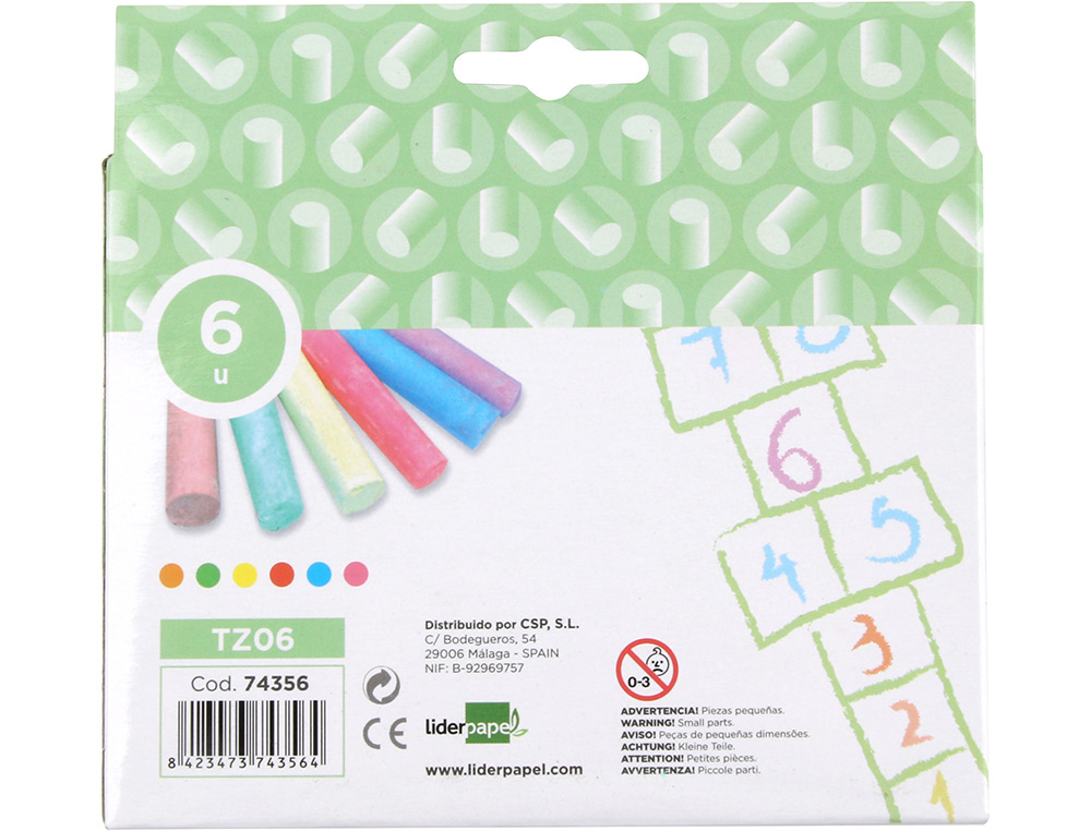 GIZ PARA CHAO LIDERPAPEL CORES SORTIDAS CAIXA 6 UNIDADES
