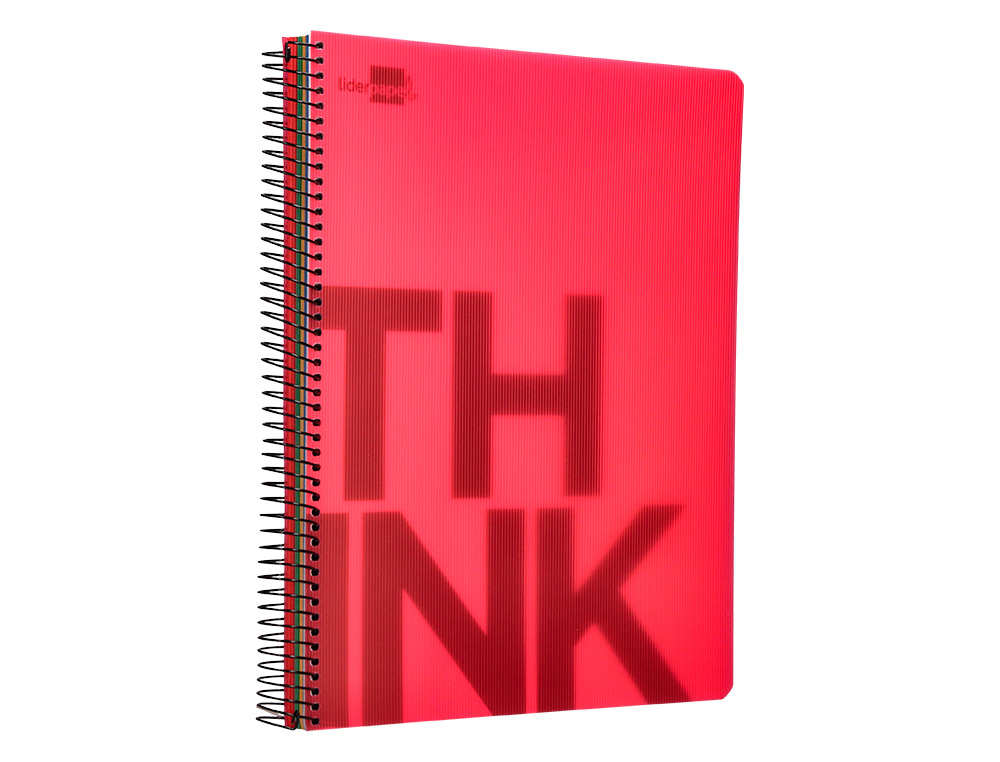 BLOC ESPIRAL LIDERPAPEL A4 MICRO THINK TAPA POLIPROPILENO 140H 80G CUADRO 5 MM 5 BANDAS 4 TALADROS 4