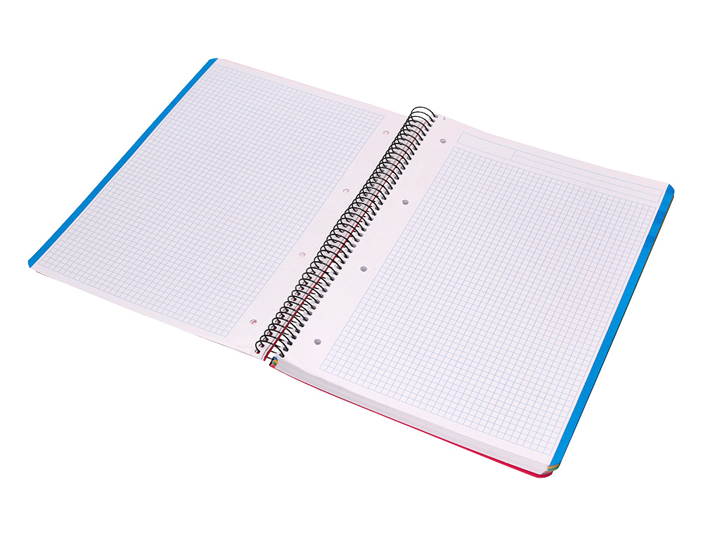 BLOC ESPIRAL LIDERPAPEL A4 MICRO THINK TAPA POLIPROPILENO 140H 80G CUADRO 5 MM 5 BANDAS 4 TALADROS 4