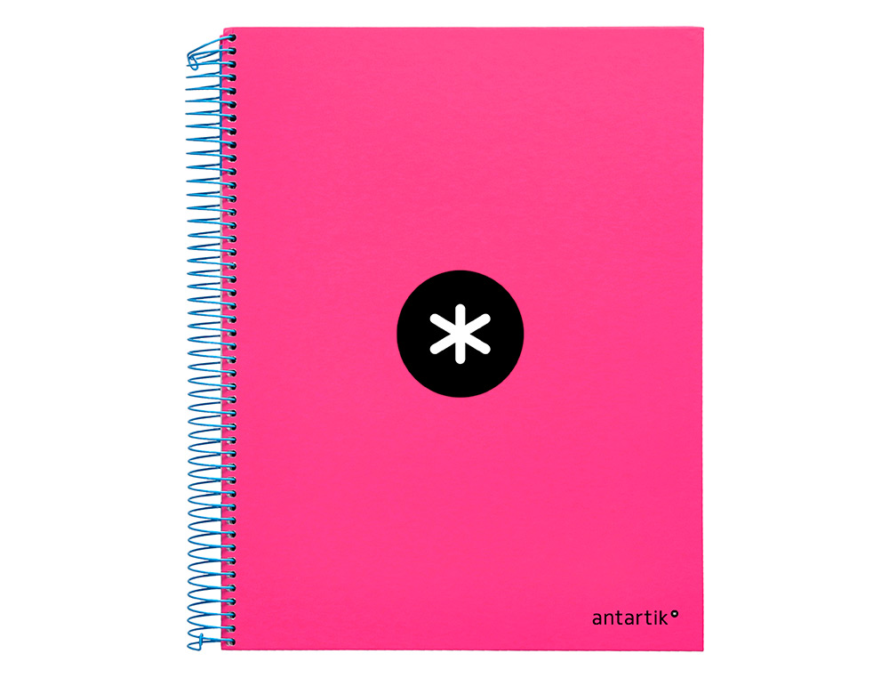 CADERNO ESPIRAL DIN A4 ANTARTIK CAPA FORRADA 120 F 100 GR PAUTADO 5 BANDAS DE CORES 4 FUROS COR ROSA F.