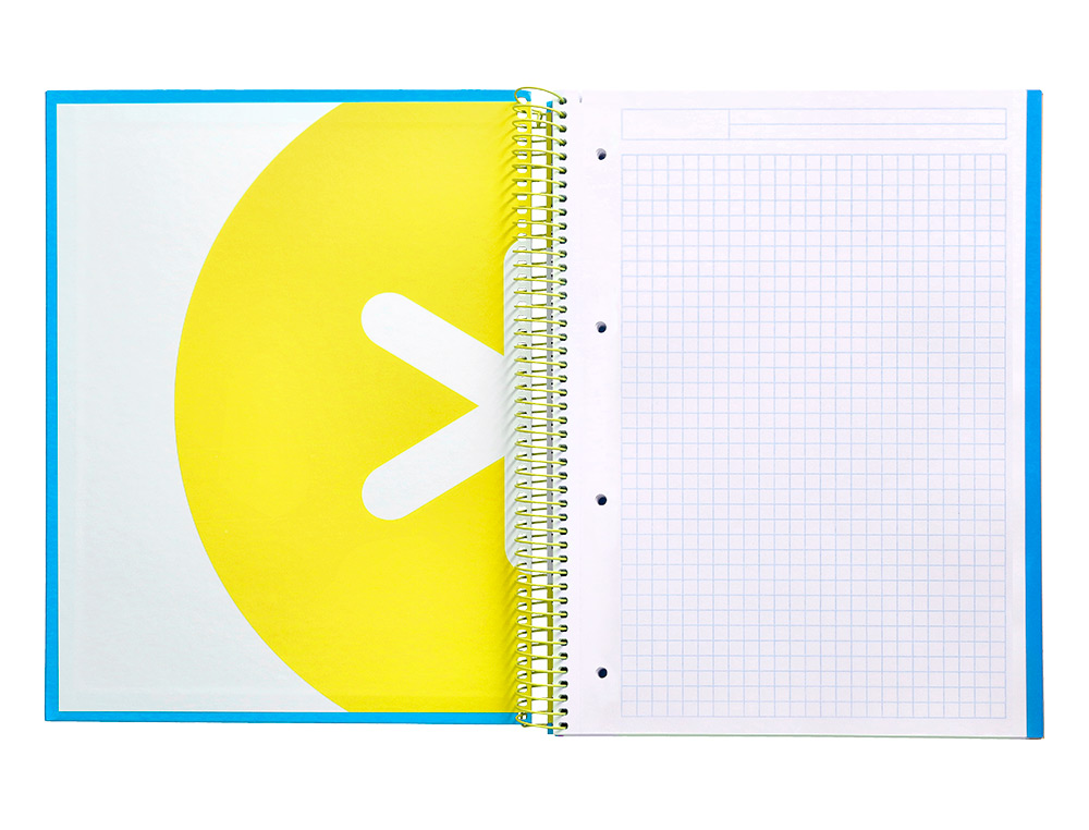 CADERNO ESPIRAL DIN A4 ANTARTIK CAPA FORRADA 120 F 100 GR QUADRICULA 5 MM 5 BANDAS DE CORES COR AZUL