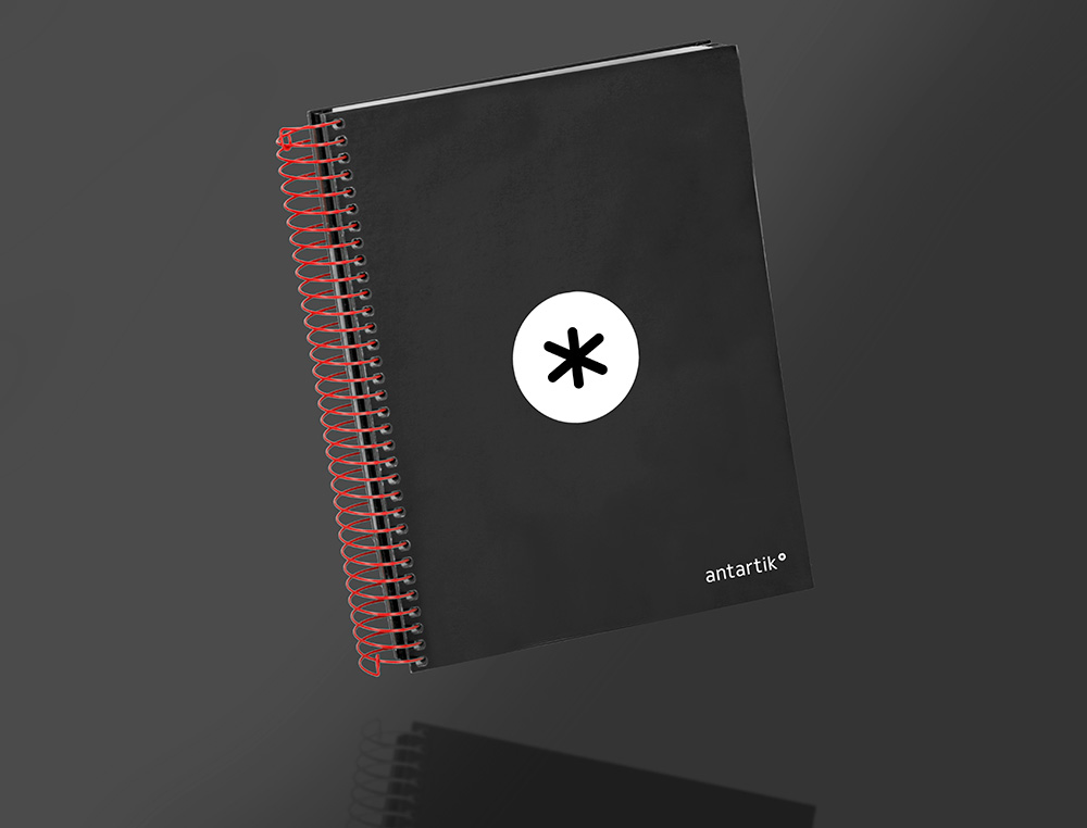 CADERNO ESPIRAL DIN A5 ANTARTIK CAPA FORRADA 120 F 100 GR QUADRICULA 5 MM 5 BANDAS DE CORES COR PRETO
