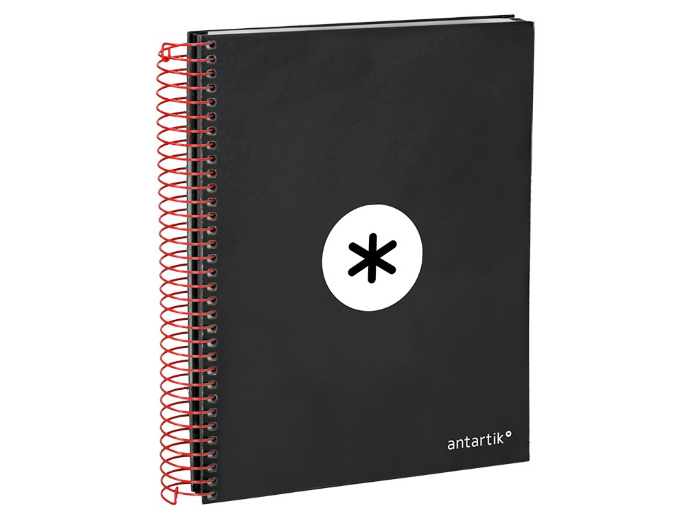 CADERNO ESPIRAL DIN A5 ANTARTIK CAPA FORRADA 120 F 100 GR QUADRICULA 5 MM 5 BANDAS DE CORES COR PRETO
