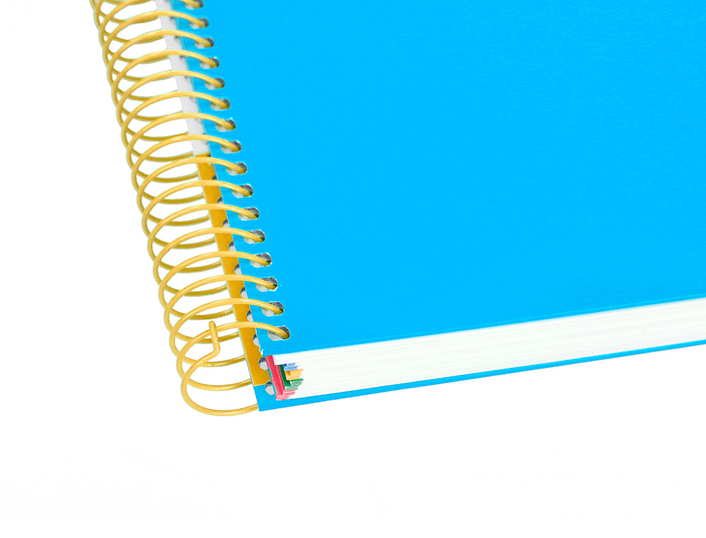 CADERNO ESPIRAL DIN A4 ANTARTIK CAPA FORRADA 120 F 100 GR LISO COM BANDAS DE CORES 4 FUROS COR AZUL