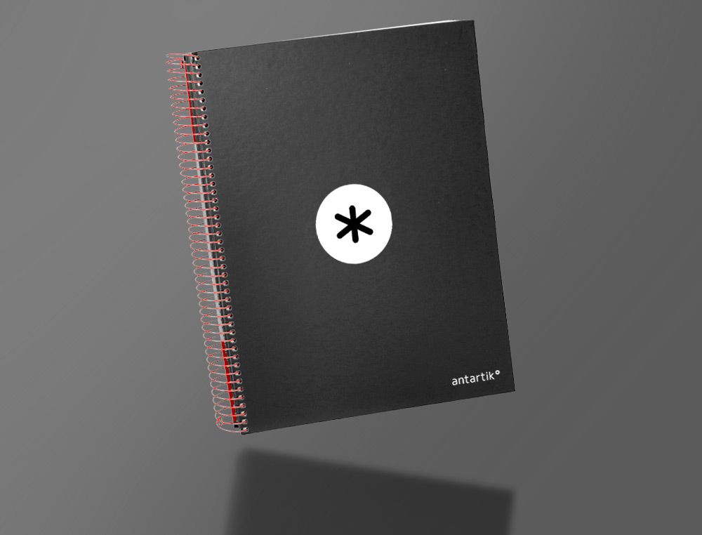 CADERNO ESPIRAL DIN A4 ANTARTIK CAPA FORRADA 120 F 100 GR LISO COM BANDAS DE CORES 4 FUROS COR PRETO