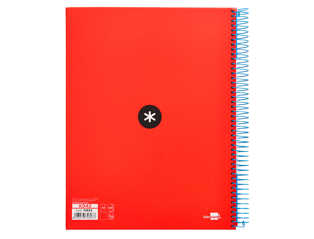 CADERNO ESPIRAL DIN A4 ANTARTIK CAPA FORRADA 120 F 100 GR QUADRICULA 5MM 5 BANDAS DE CORES CORES SORTIDAS
