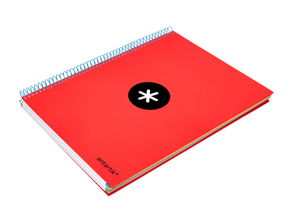 CADERNO ESPIRAL DIN A4 ANTARTIK CAPA FORRADA 120 F 100 GR QUADRICULA 5MM 5 BANDAS DE CORES CORES SORTIDAS