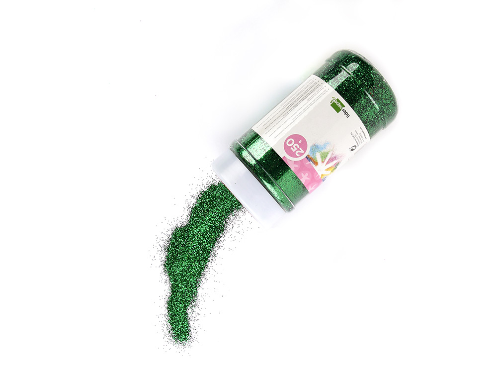 PURPURINA LIDERPAPEL FANTASIA COR VERDE METALIZADO FRASCO DE 250 GR