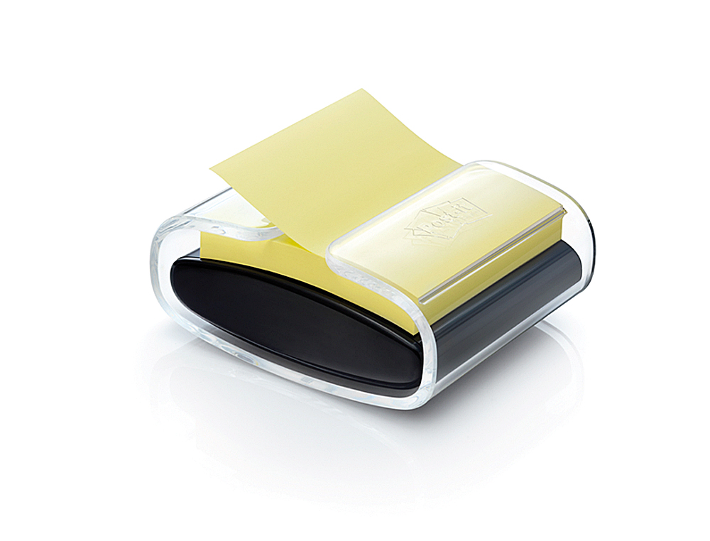 DISPENSADOR BLOCO DE NOTAS ADESIVAS POST-IT SUPER STICKY Z NOTE COR PRETO COM 1 BLOCO 76X76 MM