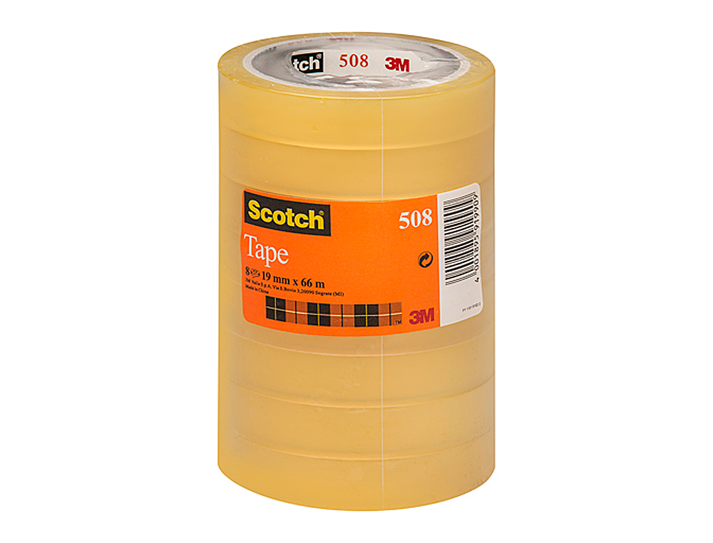 FITA ADESIVA SCOTCH TRANSPARENTE 19MMX66 MT PACK DE 8