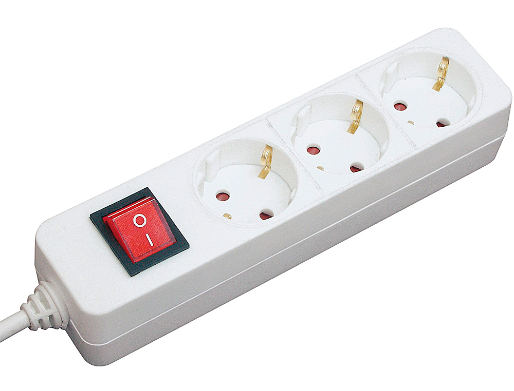 EXTENSAO 3 TOMADAS MEDIARANGE BRANCA COM INTERRUPTOR COMPRIMENTO CABO 1,4M