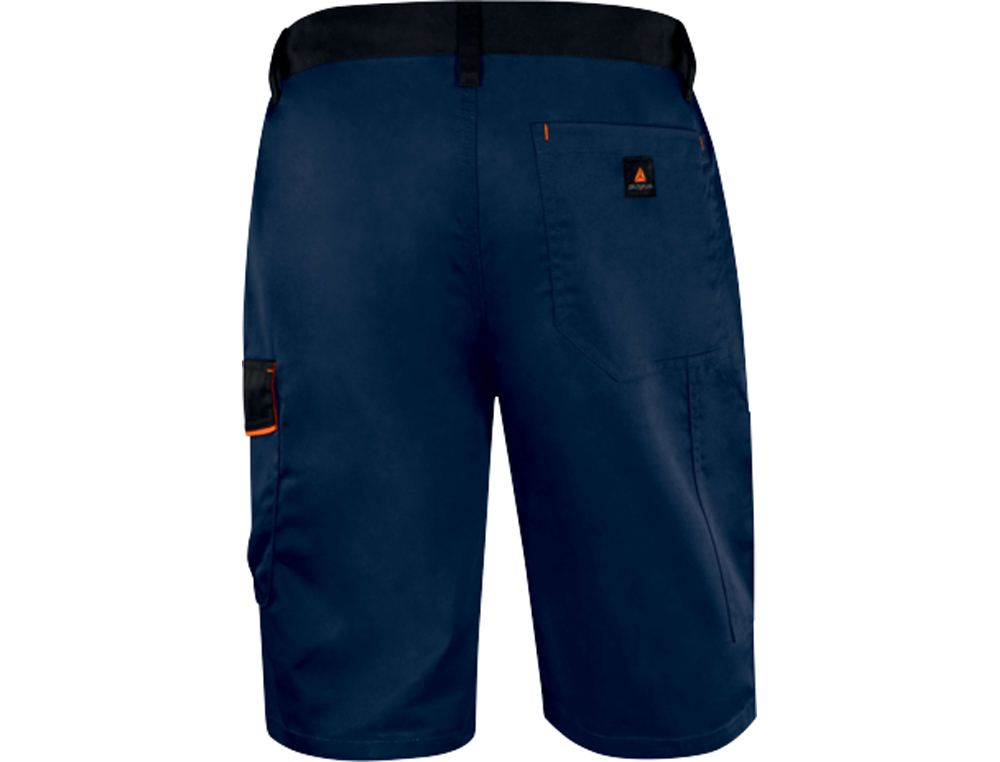 BERMUDA DELTAPLUS COM CINTURA AJUSTAVEL E 5 BOLSOS COR AZUL-LARANJA TAMANHO XXXL