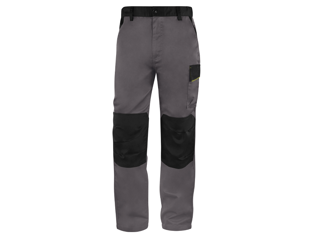 CALAS DELTAPLUS COM CINTURA AJUSTAVEL E 5 BOLSOS COR CINZA - VERDE TAMANHO S