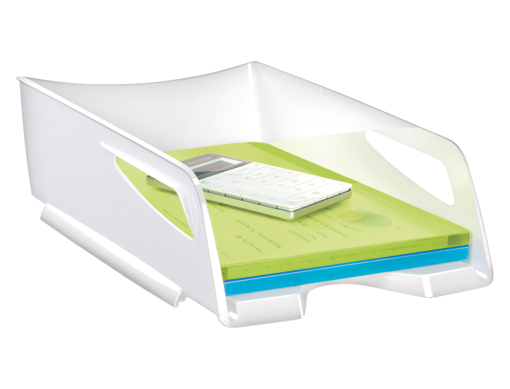 TABULEIRO DE SECRETARIA CEP MAXI DE GRANDE CAPACIDADE 386X270X115 MM PLASTICO BRANCO