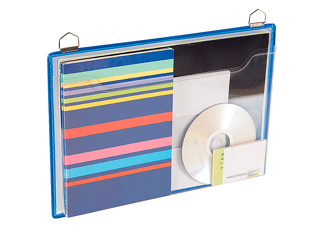 BOLSA PARA PENDURAR TARIFOLD DIN A4 REFORÇADA E COM ASA HORIZONTAL COR AZUL PACK DE 5 UNIDADES